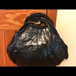 Marni Black Patent Leather Shoulder Big Bag.